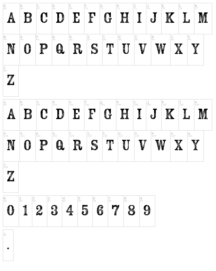 Sekar Arum font map
